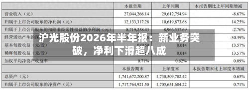 沪光股份2026年半年报：新业务突破，净利下滑超八成-第3张图片