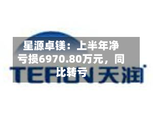 星源卓镁：上半年净亏损6970.80万元	，同比转亏-第3张图片