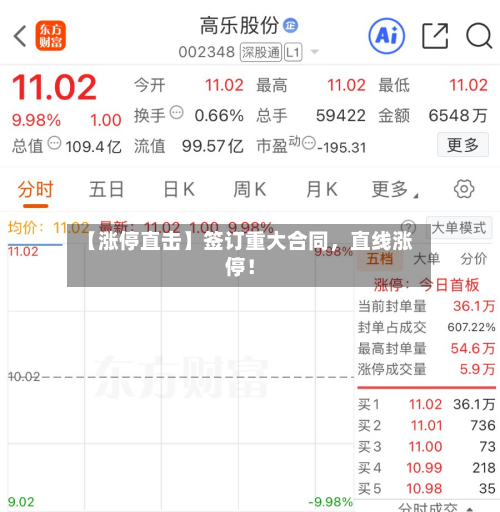 【涨停直击】签订重大合同	，直线涨停！-第2张图片