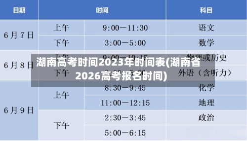 湖南高考时间2023年时间表(湖南省2026高考报名时间)
