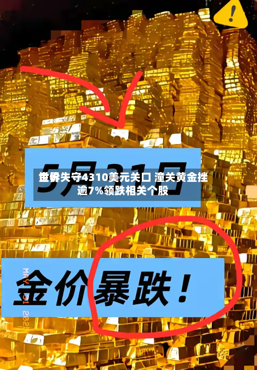 世界
金价失守4310美元关口 潼关黄金挫逾7%领跌相关个股-第3张图片