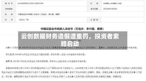 云创数据财务造假遭重罚	，投资者索赔启动-第2张图片