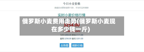 俄罗斯小麦费用走势(俄罗斯小麦现在多少钱一斤)-第2张图片