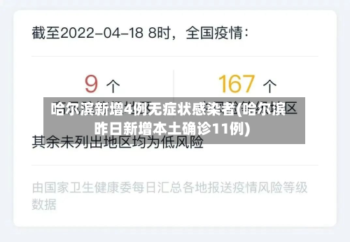 哈尔滨新增4例无症状感染者(哈尔滨昨日新增本土确诊11例)
