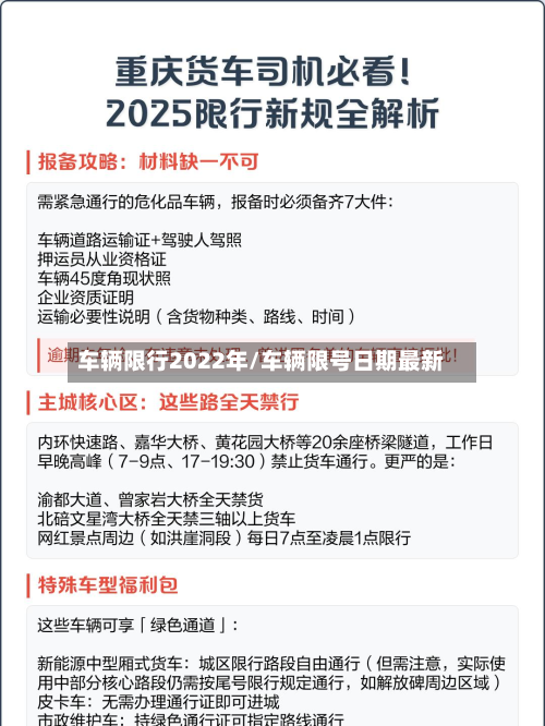 车辆限行2022年/车辆限号日期最新-第3张图片