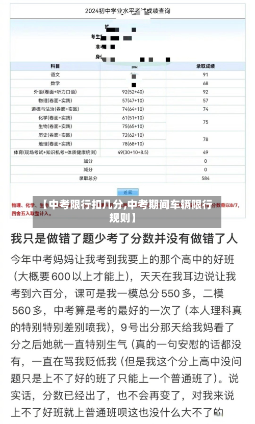 【中考限行扣几分,中考期间车辆限行规则】
