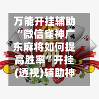 万能开挂辅助“微信雀神广东麻将如何提高胜率”开挂(透视)辅助神器