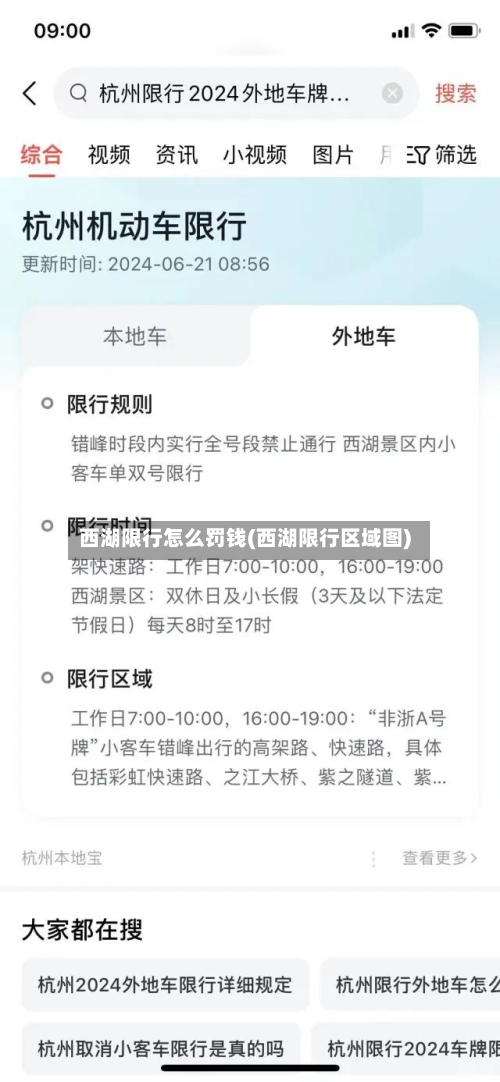 西湖限行怎么罚钱(西湖限行区域图)-第3张图片