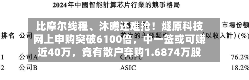 比摩尔线程、沐曦还难抢！燧原科技网上申购突破6100倍，中一签或可赚近40万，竟有散户弃购1.6874万股-第3张图片