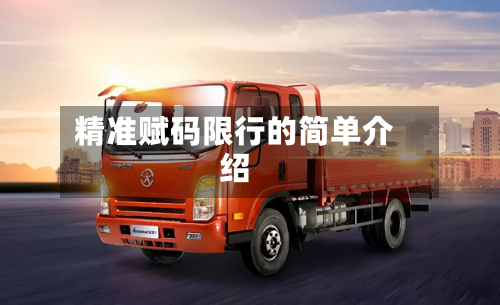 精准赋码限行的简单介绍-第3张图片