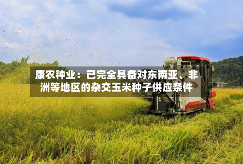 康农种业：已完全具备对东南亚	、非洲等地区的杂交玉米种子供应条件-第2张图片