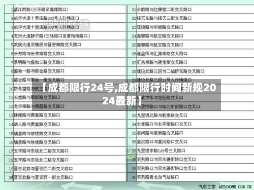 【成都限行24号,成都限行时间新规2024最新】