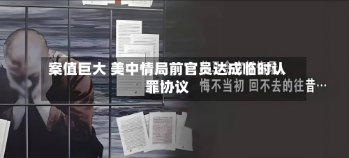 案值巨大 美中情局前官员达成临时认罪协议