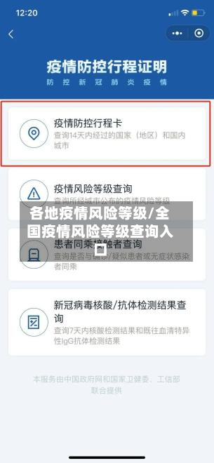 各地疫情风险等级/全国疫情风险等级查询入口