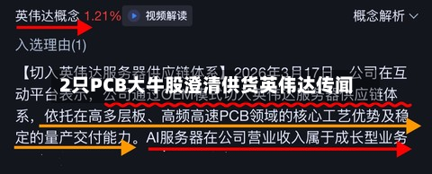 2只PCB大牛股澄清供货英伟达传闻-第2张图片