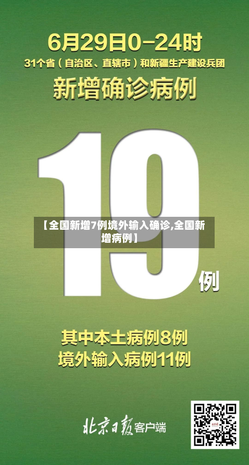 【全国新增7例境外输入确诊,全国新增病例】