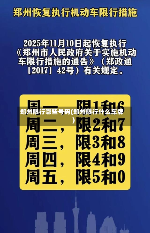 郑州限行哪些号码(郑州限行什么车牌)-第2张图片