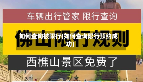 如何查询被限行(如何查询限行预约成功)-第2张图片