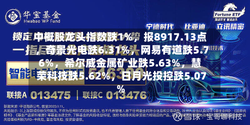中概股龙头指数跌1%，报8917.13点	，奇景光电跌6.31%，网易有道跌5.76%，希尔威金属矿业跌5.63%	，慧荣科技跌5.62%，日月光投控跌5.07%-第2张图片